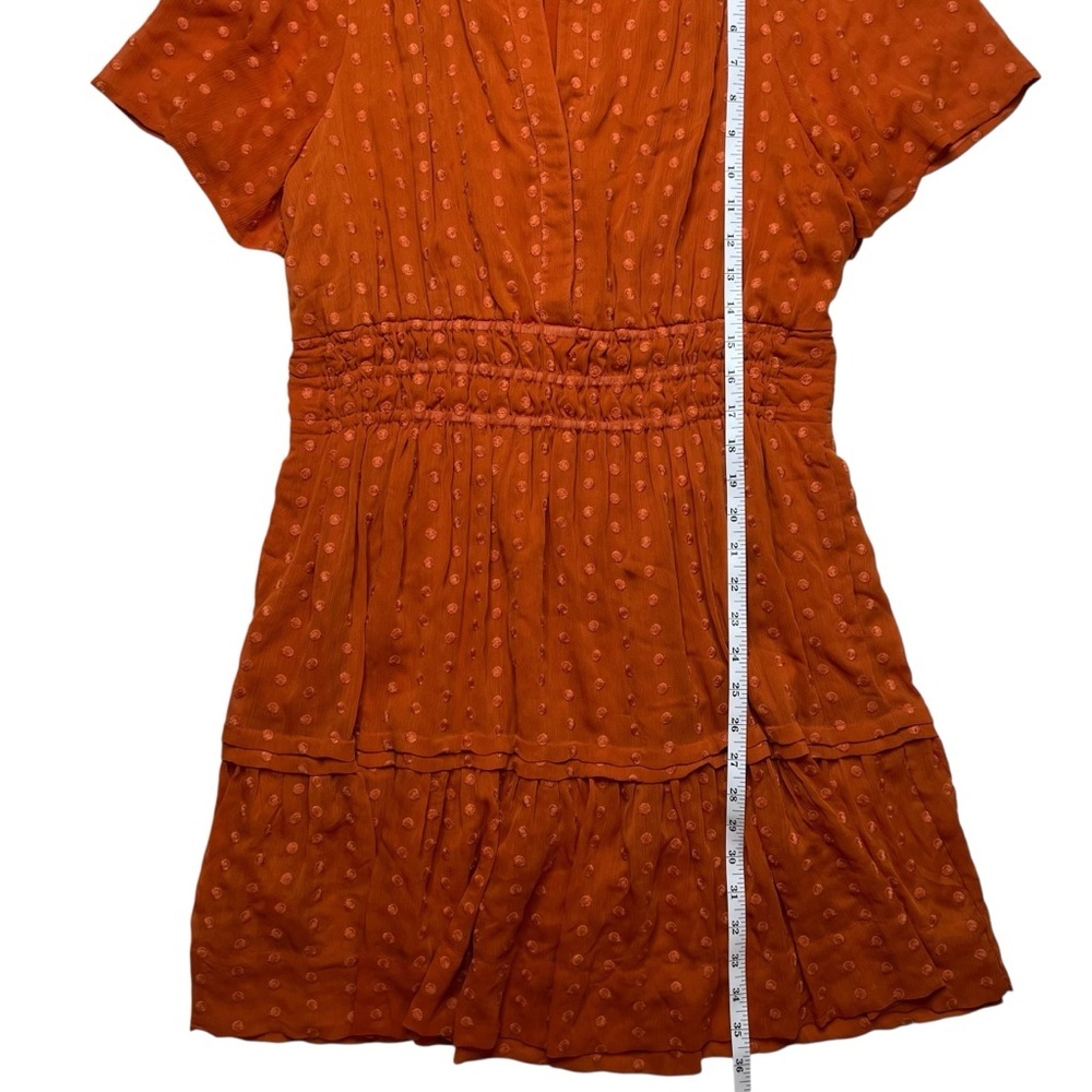By Anthropologie Terra Cotta Orange Somerset Mini Dress SZ L ASO Cassandra Lee - Picture 12 of 13